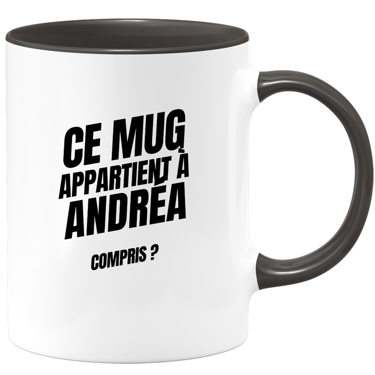 Mug Ce mug appartient à Andréa, compris ?