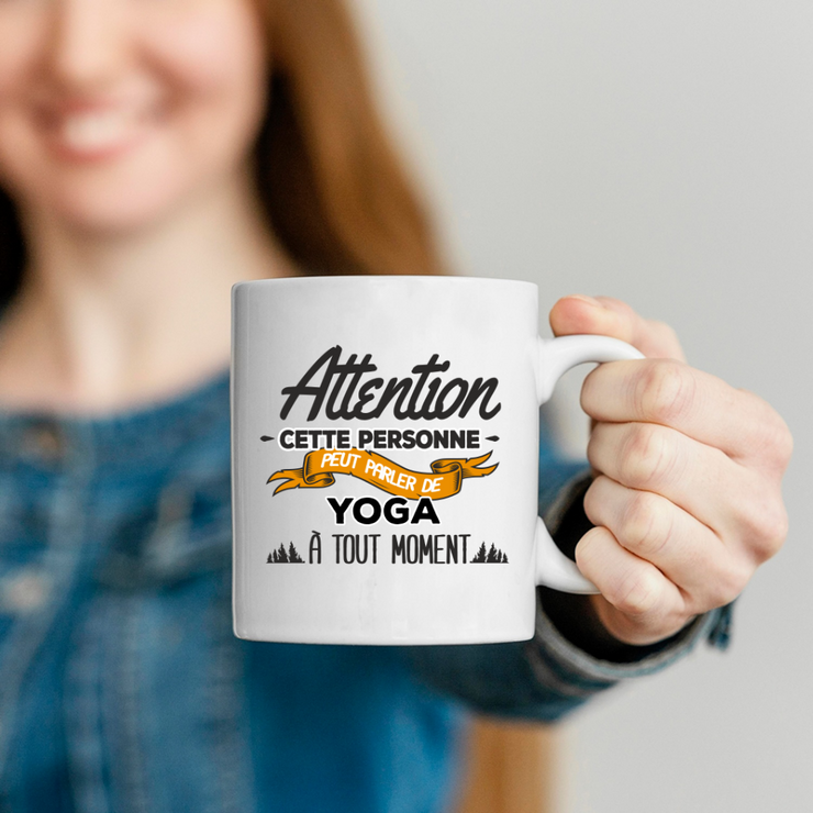 quotedazur - Mug Cette Personne Peut Parler De Yoga À Tout Moment - Cadeau Humour Sport - Idée Cadeau Original     - Tasse Yoga - Anniversaire Ou Noël