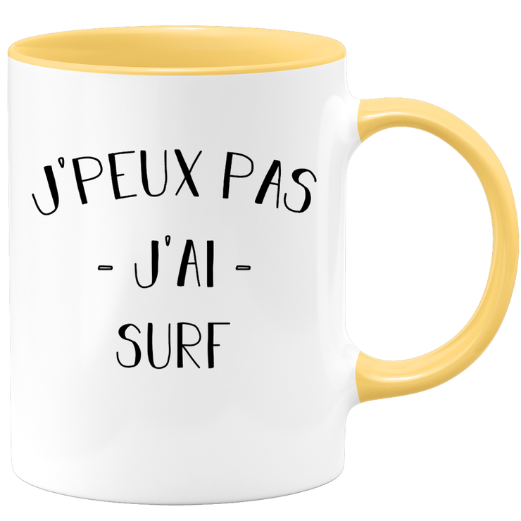 quotedazur - Mug Je Peux Pas J'ai Surf - Cadeau Humour Sport - Idée Cadeau Original - Tasse Surf - Idéal Pour Anniversaire Ou Noël