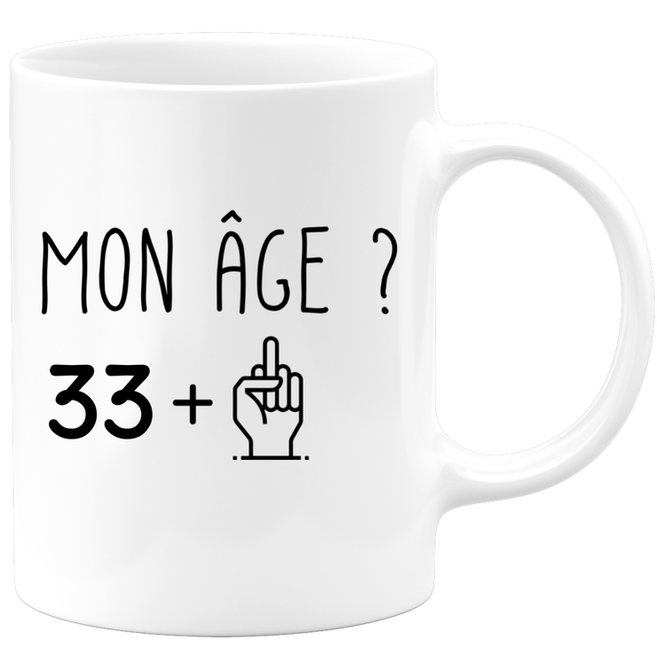 quotedazur - Mug Idée Cadeau 34 ans Homme Femme - Cadeau Anniversaire 34 Ans - Idée Cadeau Original, Humour, Drôle, Rigolo, Fun - Mug Tasse Café Thé Pas Cher