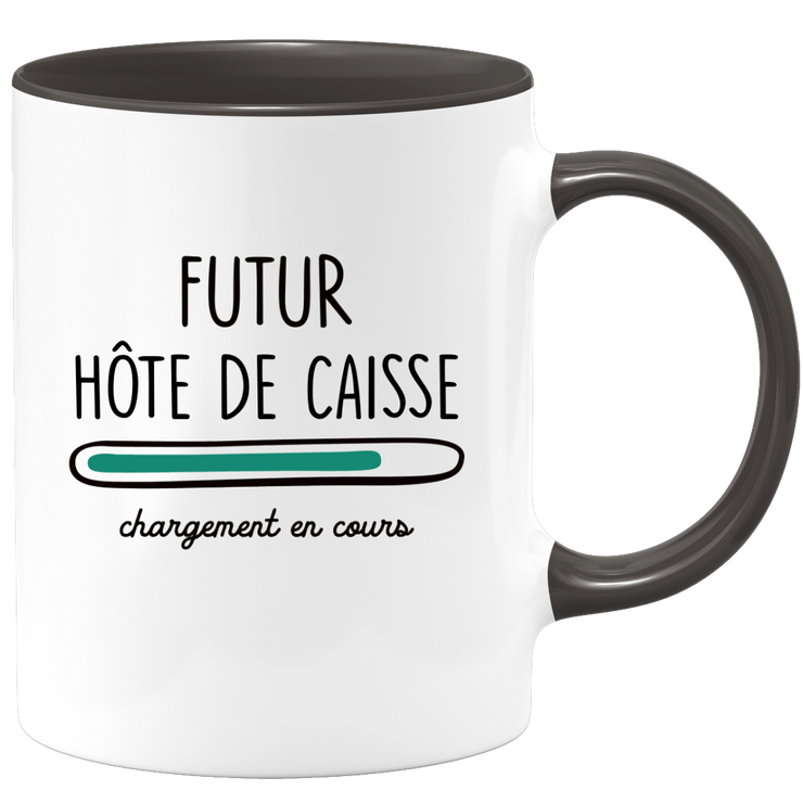 quotedazur - Mug Futur Hote de caisse Chargement En Cours - Cadeau Humour Métier Travail  - Idée Cadeau Hote de caisse Pot De Départ Chef Mutation - Tasse Cadeau Noël Bureau
