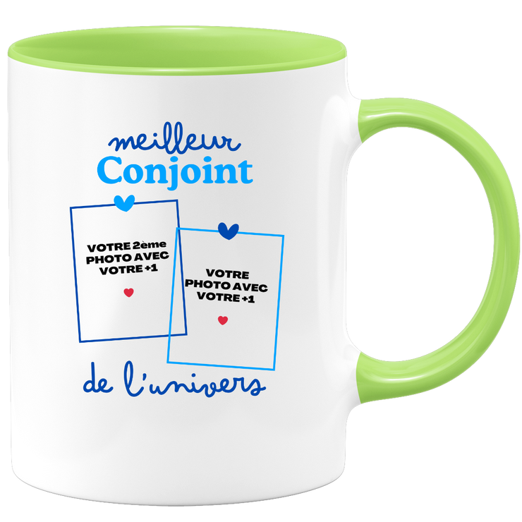 Mug Meilleur Conjoint de l'univers - Mug personnalisé avec 2 photos couple