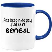 quotedazur - Mug Pas Besoin De Psy J'ai Un Bengal - Cadeau Humour Chat - Tasse Originale Animaux Cadeau Noël Anniversaire