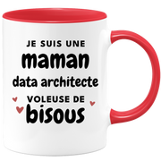 quotedazur - Mug Je Suis Une Maman Data architecte Voleuse De Bisous - Cadeau Fête Des Mères Original - Idée Cadeau Pour Anniversaire Maman - Cadeau Pour Future Maman Naissance