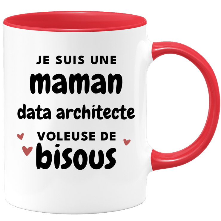 quotedazur - Mug Je Suis Une Maman Data architecte Voleuse De Bisous - Cadeau Fête Des Mères Original - Idée Cadeau Pour Anniversaire Maman - Cadeau Pour Future Maman Naissance