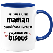 quotedazur - Mug Je Suis Une Maman Chauffeuse Livreuse Voleuse De Bisous - Cadeau Fête Des Mères Original - Idée Cadeau Pour Anniversaire Maman - Cadeau Pour Future Maman Naissance