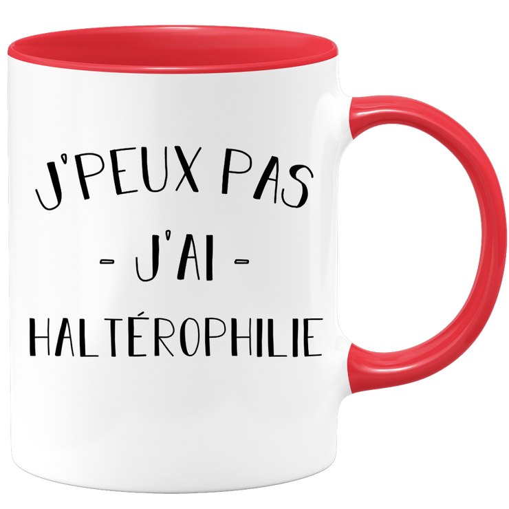 quotedazur - Mug Je Peux Pas J'ai Halterophilie - Cadeau Humour Sport - Idée Cadeau Original - Tasse Halterophilie - Idéal Pour Anniversaire Ou Noël
