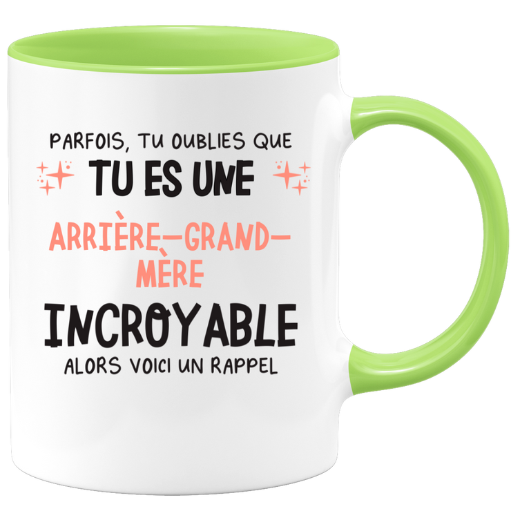 Mug parfois, tu oublies que tu es une Arrière-grand-mère incroyable, alors voici un rappel