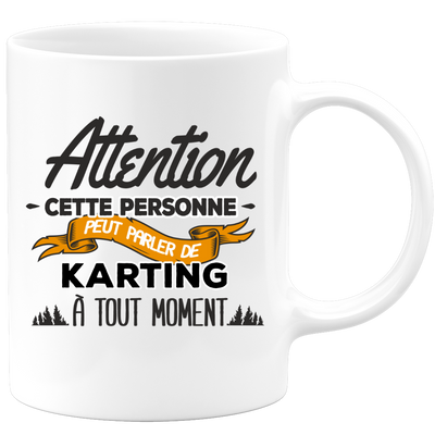 quotedazur - Mug Cette Personne Peut Parler De Karting À Tout Moment - Cadeau Humour Sport - Idée Cadeau Original     - Tasse Karting - Anniversaire Ou Noël