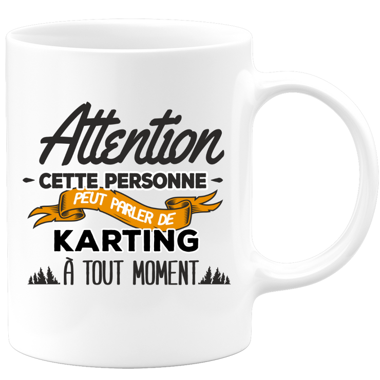 quotedazur - Mug Cette Personne Peut Parler De Karting À Tout Moment - Cadeau Humour Sport - Idée Cadeau Original     - Tasse Karting - Anniversaire Ou Noël