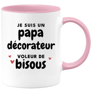 quotedazur - Mug Je Suis Un Papa Décorateur Voleur De Bisous - Cadeau Fête Des Pères Original - Idée Cadeau Pour Anniversaire Papa - Cadeau Pour Futur Papa Naissance