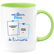 Mug Meilleur Père de l'univers - Mug personnalisé avec 2 photos famille