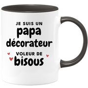 quotedazur - Mug Je Suis Un Papa Décorateur Voleur De Bisous - Cadeau Fête Des Pères Original - Idée Cadeau Pour Anniversaire Papa - Cadeau Pour Futur Papa Naissance