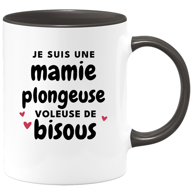 quotedazur - Mug Je Suis Une Mamie Plongeuse Voleuse De Bisous - Cadeau Fête Des Grand Mères Original - Idée Cadeau Pour Anniversaire Mémé Plongée - Cadeau Future Mamy Naissance