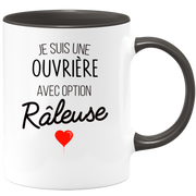 quotedazur - Mug Je Suis Une Ouvrière Avec Option Râleuse - Cadeau Idéal Pour Ouvrière - Cadeau Personnalisé Pour Femme - Cadeau Original Pour Anniversaire Ou Noël