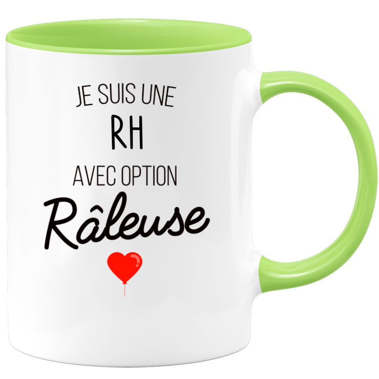 quotedazur - Mug Je Suis Une RH Avec Option Râleuse - Cadeau Idéal Pour RH - Cadeau Personnalisé Pour Femme - Cadeau Original Pour Anniversaire Ou Noël