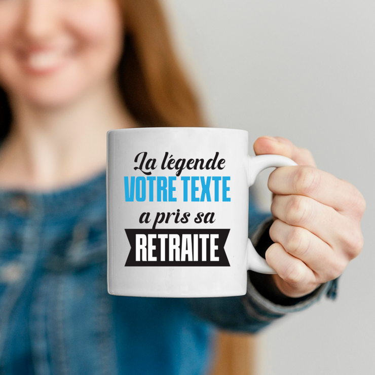 Mug personnalisable La Légende a pris sa retraite
