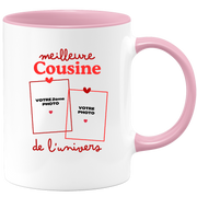 Mug Meilleure Cousine de l'univers - Mug personnalisé avec 2 photos famille