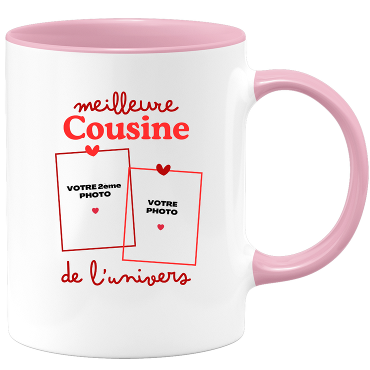 Mug Meilleure Cousine de l'univers - Mug personnalisé avec 2 photos famille