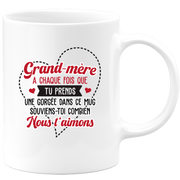 quotedazur - Mug Grand-Mère Nous T'Aimons - Cadeau Pour Grand-Mère Petite-Fille, Petit-Fils, Petits-Enfants, Grands-Enfants - Tasse Pour Mamie - Mémé, Grand-Maman, Grand-Mémé