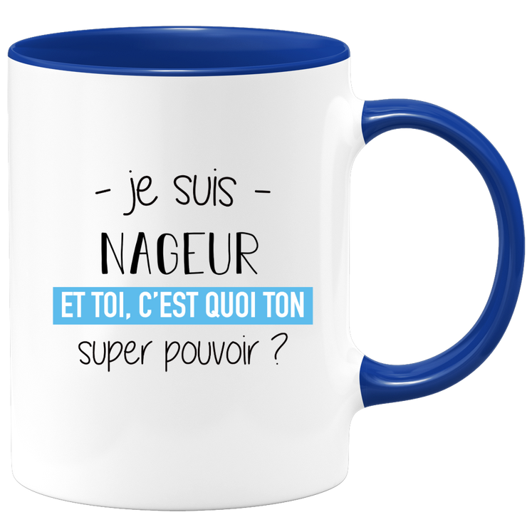 Super power swimmer mug - ideal funny humor swimmer man gift for birthday