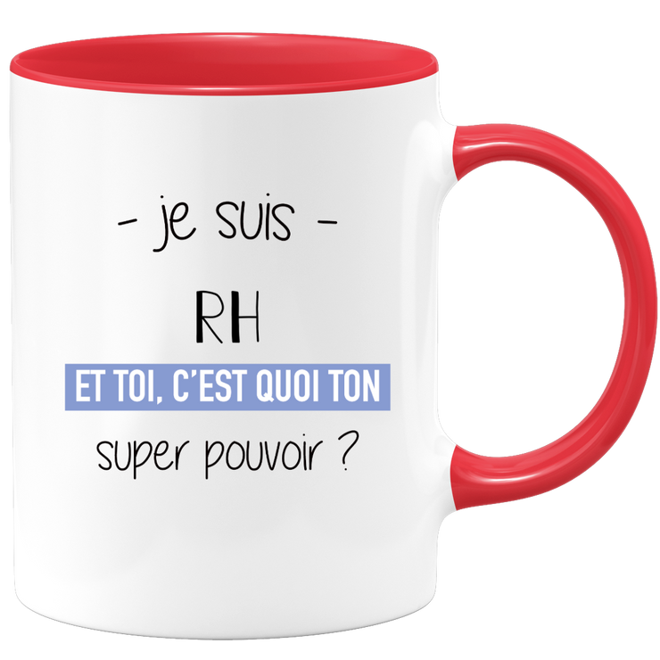 quotedazur - Mug Je Suis Rh Et Toi C'est Quoi Ton Super Pouvoir - Cadeau Humour Travail - Idée Cadeau Départ Collègue - Tasse Chef Rh - Idéal Pour Noël Au Bureau