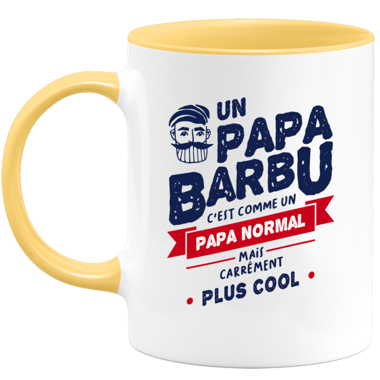quotedazur - Mug Papa Barbu Carrément Plus Cool - Humour Père Tasse Cafe Cadeau Rigolo Anniversaire Original Humoristique Pour Homme - Idée Cadeau Fêtes Des Pères Noël