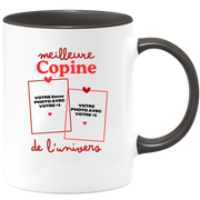 Mug Meilleure Copine de l'univers - Mug personnalisé avec 2 photos couple