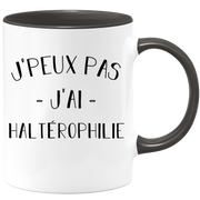 quotedazur - Mug Je Peux Pas J'ai Halterophilie - Cadeau Humour Sport - Idée Cadeau Original - Tasse Halterophilie - Idéal Pour Anniversaire Ou Noël