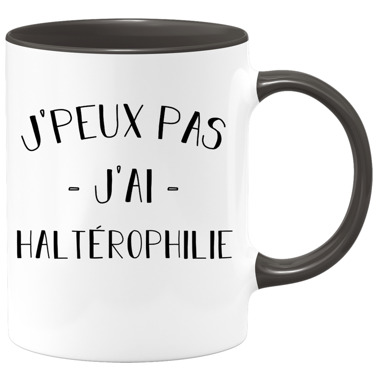 quotedazur - Mug Je Peux Pas J'ai Halterophilie - Cadeau Humour Sport - Idée Cadeau Original - Tasse Halterophilie - Idéal Pour Anniversaire Ou Noël
