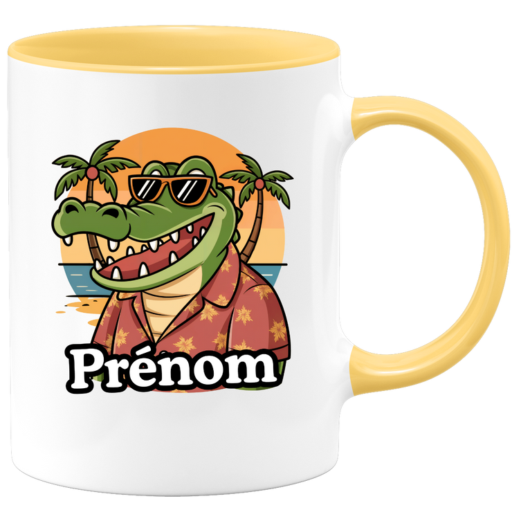 Mug Crocodile Retraité Personnalisé - Personnalisable Ajoutez un Prénom