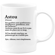 quotedazur - Mug Définition Prénom Astou Déesse Tout Simplement - Cadeau Humour Prénom - Idée Cadeau Famille Saint Valentin - Tasse Prénom Astou - Idéal Pour Noël Au Bureau