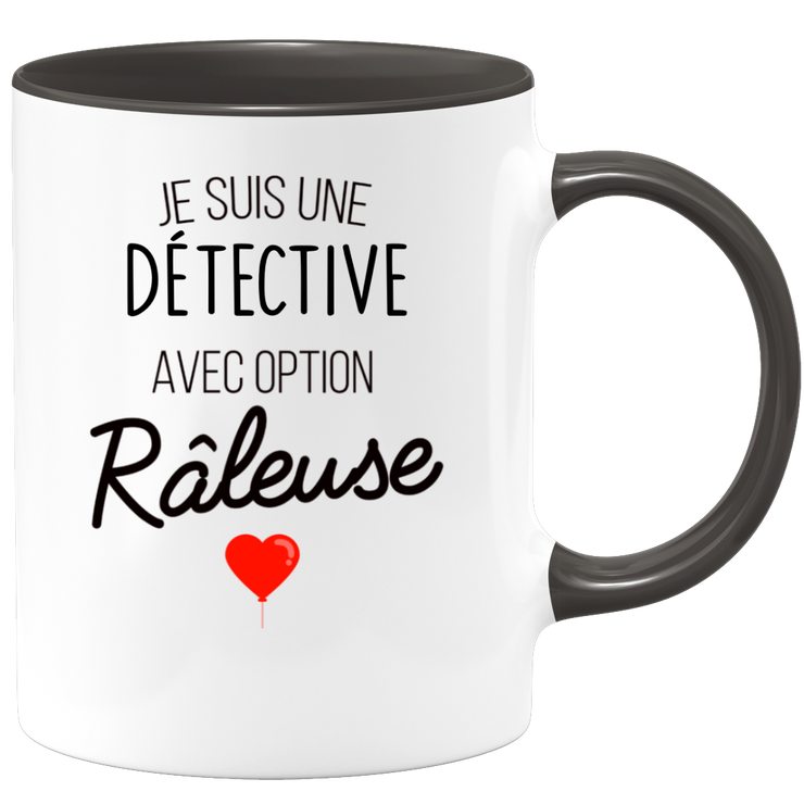quotedazur - Mug Je Suis Une Détective Avec Option Râleuse - Cadeau Idéal Pour Détective - Cadeau Personnalisé Pour Femme - Cadeau Original Pour Anniversaire Ou Noël