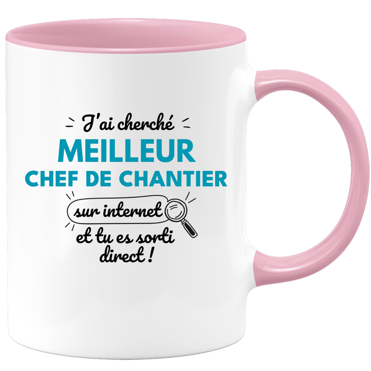 Mug J'ai cherché "meilleur Chef de Chantier" sur internet, tu es sorti direct !