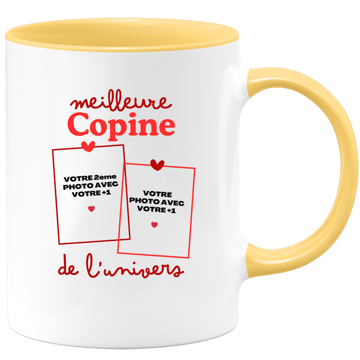 Mug Meilleure Copine de l'univers - Mug personnalisé avec 2 photos couple