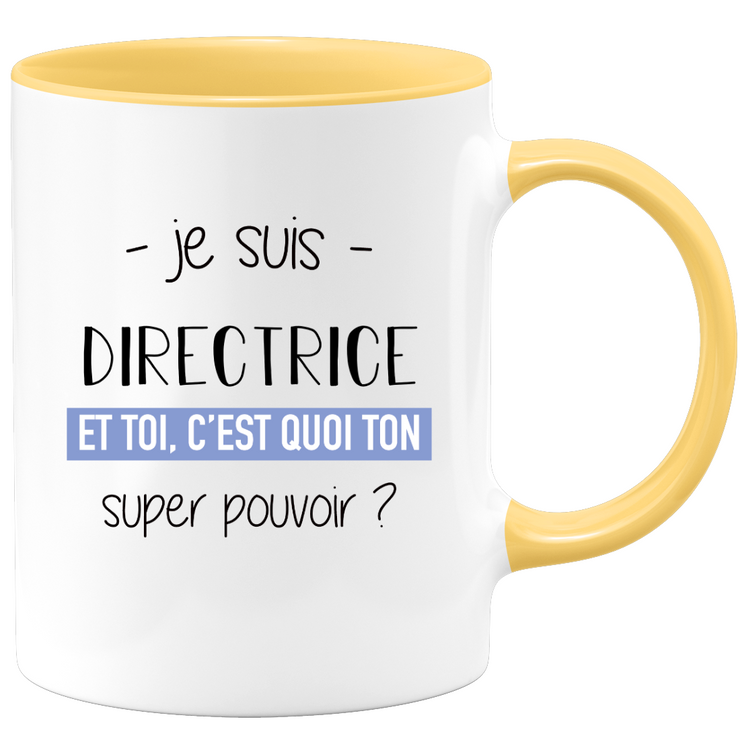 quotedazur - Mug Je Suis Directrice Super Pouvoir - Cadeau Humour Pour Une Collègue Femme Directrice - Tasse Idéale Pour Noël, Anniversaire, Départ Retraite, Mutation, Nouveau Poste