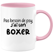 quotedazur - Mug Pas Besoin De Psy J'ai Un Boxer - Cadeau Humour Chien - Tasse Originale Animaux Cadeau Noël Anniversaire