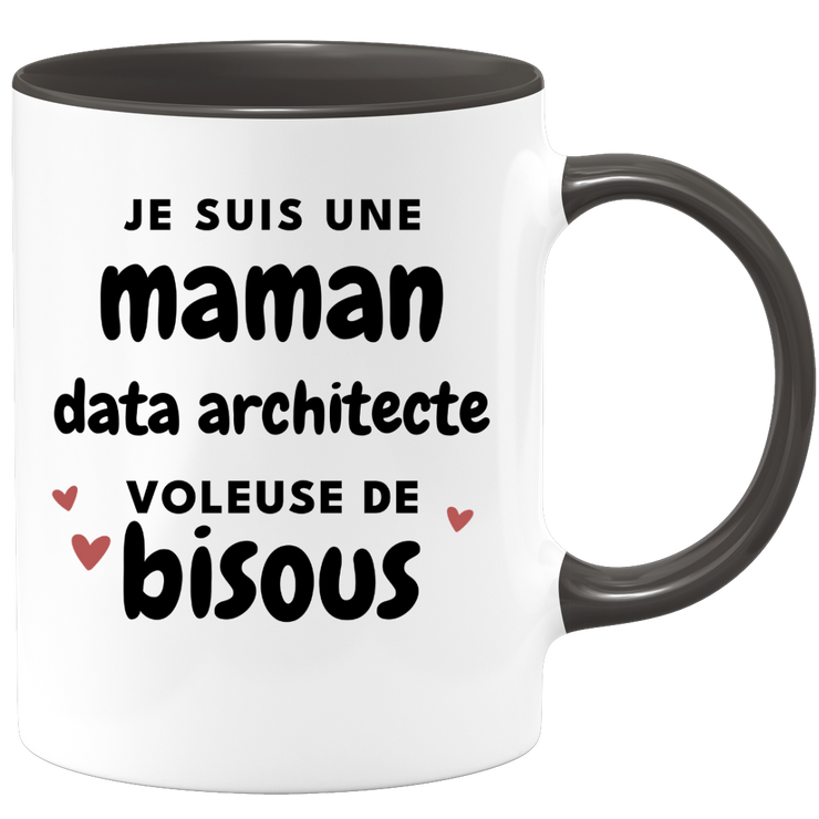 quotedazur - Mug Je Suis Une Maman Data architecte Voleuse De Bisous - Cadeau Fête Des Mères Original - Idée Cadeau Pour Anniversaire Maman - Cadeau Pour Future Maman Naissance