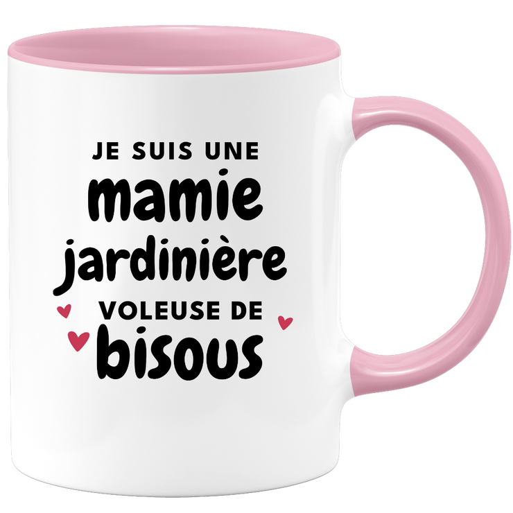 quotedazur - Mug Je Suis Une Mamie Jardinière Voleuse De Bisous - Cadeau Fête Des Grand Mères Original - Idée Cadeau Pour Anniversaire Mémé Jardinage - Cadeau Future Mamy Naissance