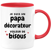 quotedazur - Mug Je Suis Un Papa Décorateur Voleur De Bisous - Cadeau Fête Des Pères Original - Idée Cadeau Pour Anniversaire Papa - Cadeau Pour Futur Papa Naissance