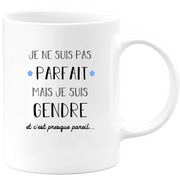 quotedazur - Mug Je Ne Suis Pas Parfait Mais Je Suis Gendre Et C'est Presque Pareil - Cadeau Humoristique pour Beau-Fils, Anniversaire, Noël