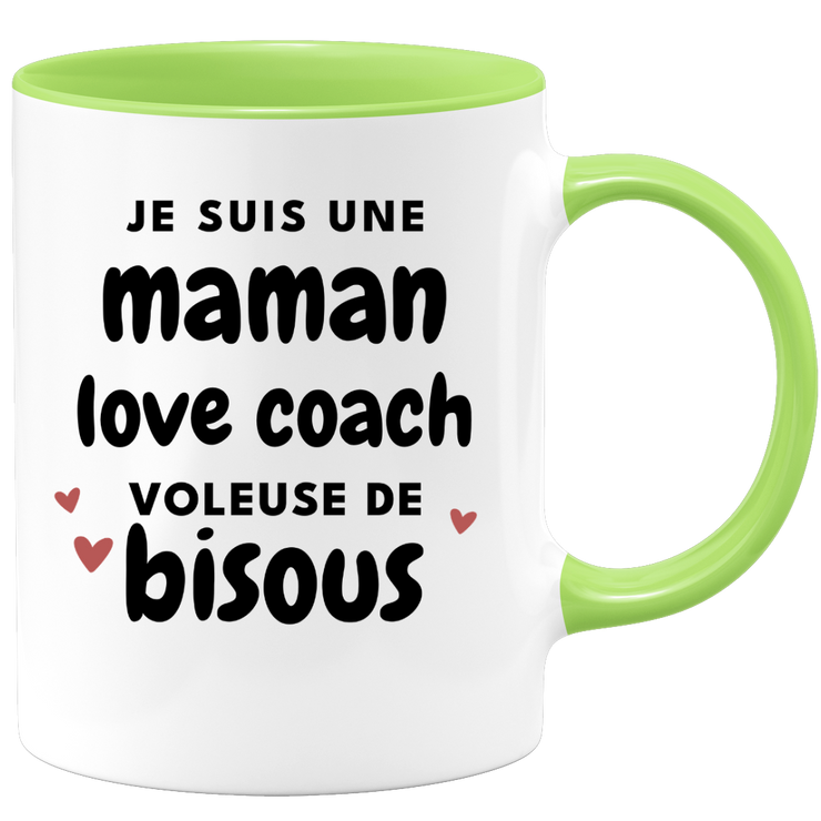 quotedazur - Mug I'm A Mom Love Coach Thief Of Kisses - Original Mother's Day Gift - Gift Idea For Mom Birthday - Gift For Future Mom Birth