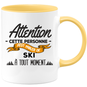 quotedazur - Mug Cette Personne Peut Parler De Ski À Tout Moment - Cadeau Humour Sport - Idée Cadeau Original Skieur Skieuse - Tasse Ski - Anniversaire Ou Noël