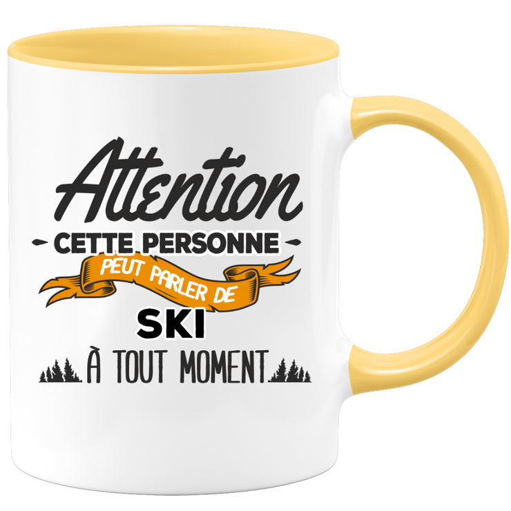 quotedazur - Mug Cette Personne Peut Parler De Ski À Tout Moment - Cadeau Humour Sport - Idée Cadeau Original Skieur Skieuse - Tasse Ski - Anniversaire Ou Noël
