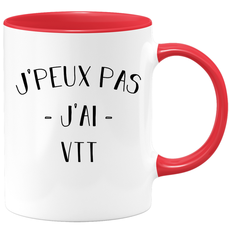 quotedazur - Mug Je Peux Pas J'ai Vtt - Cadeau Humour Sport - Idée Cadeau Original - Tasse Vtt - Idéal Pour Anniversaire Ou Noël