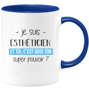 quotedazur - Mug Je Suis Estheticien Et Toi C'est Quoi Ton Super Pouvoir - Cadeau Humour Travail - Idée Cadeau Départ Collègue - Tasse Chef Estheticien - Idéal Pour Noël Au Bureau