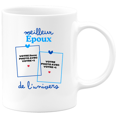 Mug Meilleur Époux de l'univers - Mug personnalisé avec 2 photos couple
