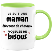 quotedazur - Mug Je Suis Une Maman élèveuse de chevaux Voleuse De Bisous - Cadeau Fête Des Mères Original - Idée Cadeau Pour Anniversaire Maman - Cadeau Pour Future Maman Naissance
