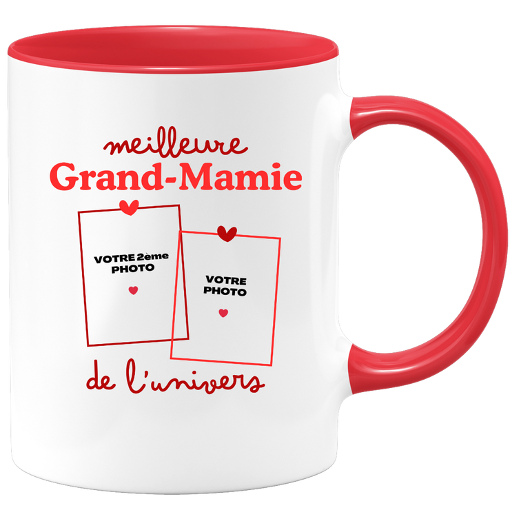 Mug Meilleure Grand-mamie de l'univers - Mug personnalisé avec 2 photos famille