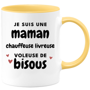 quotedazur - Mug Je Suis Une Maman Chauffeuse Livreuse Voleuse De Bisous - Cadeau Fête Des Mères Original - Idée Cadeau Pour Anniversaire Maman - Cadeau Pour Future Maman Naissance